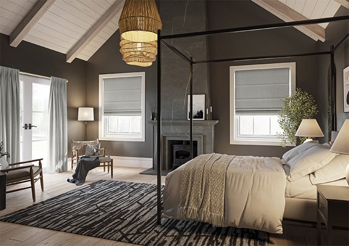 Delicate Chevron, Davy Grey - Motorised Roman Blind - Image 6